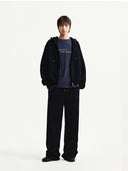 BACK LOGO ESSENTIAL HOODY ZIP UP IN BLACK