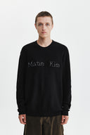 MATIN APPLIQUE LOGO KNIT PULLOVER IN BLACK