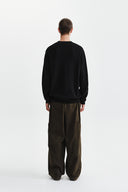 MATIN APPLIQUE LOGO KNIT PULLOVER IN BLACK