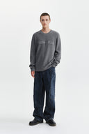 MATIN APPLIQUE LOGO KNIT PULLOVER IN GRAY