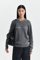 MATIN APPLIQUE LOGO KNIT PULLOVER IN GRAY