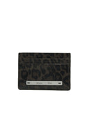 LEOPARD VINTAGE CARD WALLET IN CHARCOAL GREY
