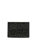 LEOPARD VINTAGE CARD WALLET IN CHARCOAL GREY