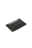 LEOPARD VINTAGE CARD WALLET IN CHARCOAL GREY