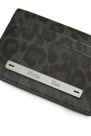 LEOPARD VINTAGE CARD WALLET IN CHARCOAL GREY