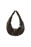TWIST HANDLE SMALL HOBO BAG IN BROWN