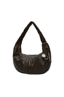 TWIST HANDLE SMALL HOBO BAG IN BROWN
