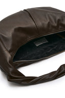 TWIST HANDLE SMALL HOBO BAG IN BROWN