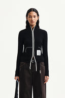 HANDCRAFT SLIM FIT CARDIGAN IN BLACK
