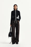 HANDCRAFT SLIM FIT CARDIGAN IN BLACK