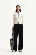 HANDCRAFT SLIM FIT CARDIGAN IN LIGHT BEIGE