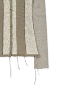 COLOR BLOCK SLIM KNIT CARDIGAN IN BEIGE