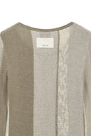 COLOR BLOCK SLIM KNIT CARDIGAN IN BEIGE
