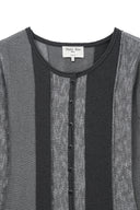 COLOR BLOCK SLIM KNIT CARDIGAN IN CHARCOAL GREY