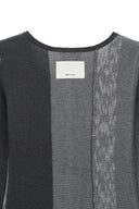 COLOR BLOCK SLIM KNIT CARDIGAN IN CHARCOAL GREY