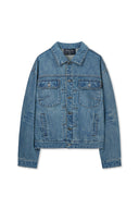 VINTAGE WASHED DENIM TRUCKER FOR MEN IN BLUE