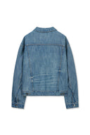 VINTAGE WASHED DENIM TRUCKER FOR MEN IN BLUE
