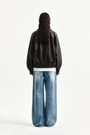 FRONT LAYERED DISTRESSED DENIM PANTS IN BLUE