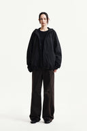 BACK LOGO HOODY WIND BREAKER IN BLACK