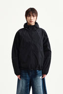 BACK LOGO HOODY WIND BREAKER IN BLACK