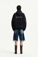 BACK LOGO HOODY WIND BREAKER IN BLACK