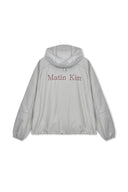 BACK LOGO HOODY WIND BREAKER IN LIGHT BEIGE