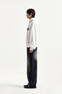 GRAFFITI LOGO HOODY ZIP UP IN WHITE