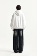 GRAFFITI LOGO HOODY ZIP UP IN WHITE