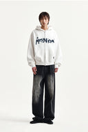 GRAFFITI LOGO HOODY ZIP UP IN WHITE