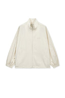 BACK LOGO HIGH NECK JUMPER IN CREAM