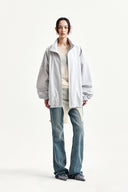 BACK LOGO HIGH NECK JUMPER IN LIGHT GRAY