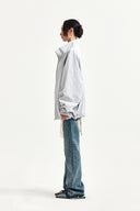 BACK LOGO HIGH NECK JUMPER IN LIGHT GRAY