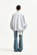 BACK LOGO HIGH NECK JUMPER IN LIGHT GRAY