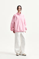 BACK LOGO HIGH NECK JUMPER IN PINK