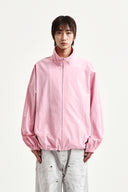 BACK LOGO HIGH NECK JUMPER IN PINK