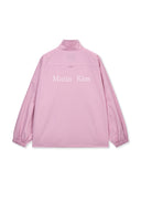 BACK LOGO HIGH NECK JUMPER IN PINK