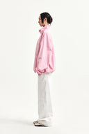 BACK LOGO HIGH NECK JUMPER IN PINK