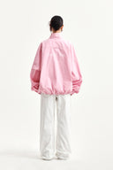 BACK LOGO HIGH NECK JUMPER IN PINK