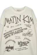 GRAFFITI ARTWORK KNIT PULLOVER IN IVORY