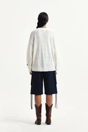 GRAFFITI ARTWORK KNIT PULLOVER IN IVORY