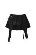 MULTI PANEL LAYERED SKIRT IN BLACK
