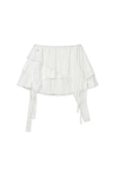 MULTI PANEL LAYERED SKIRT IN WHITE
