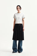 GRAFFITI ROUND HEM CROP TOP IN CREAM