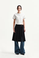 GRAFFITI ROUND HEM CROP TOP IN CREAM