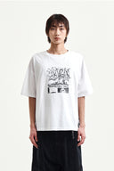 VINTAGE GRAFFITI ARTWORK TOP IN WHITE