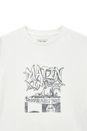 VINTAGE GRAFFITI ARTWORK TOP IN WHITE