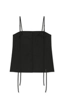 BUTTON SLEEVELESS BLOUSE IN BLACK