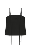 BUTTON SLEEVELESS BLOUSE IN BLACK