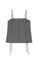BUTTON SLEEVELESS BLOUSE IN GRAY