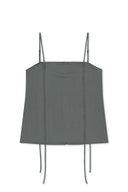 BUTTON SLEEVELESS BLOUSE IN GRAY